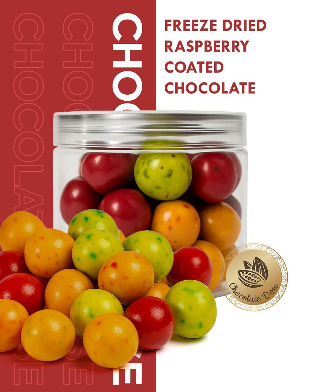 Raspberry Mix Chocolate - 180g | Premium Chocolate Coated Berries