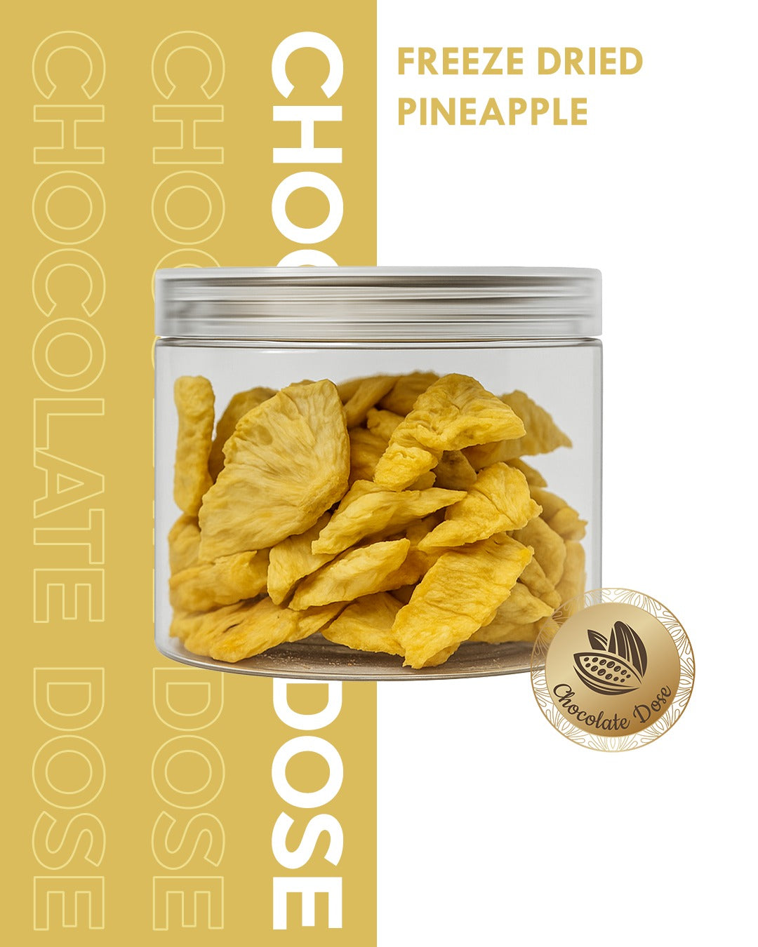 Freeze Dried Pineapple - 40g Jar | Sweet Tropical Crunch