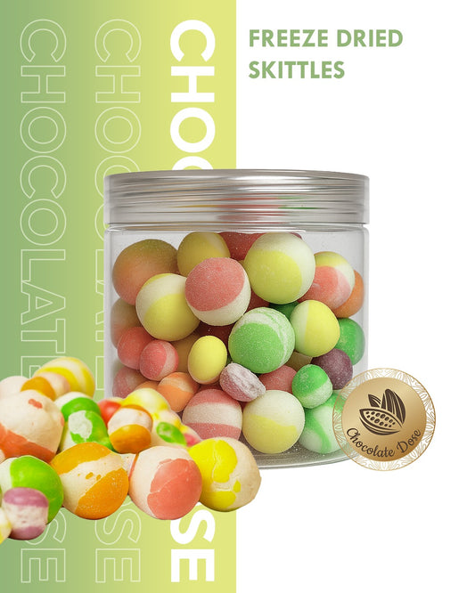 Freeze Dried Rainbow Skittles Candy - 120g Jar | Crunchy Colorful Candy