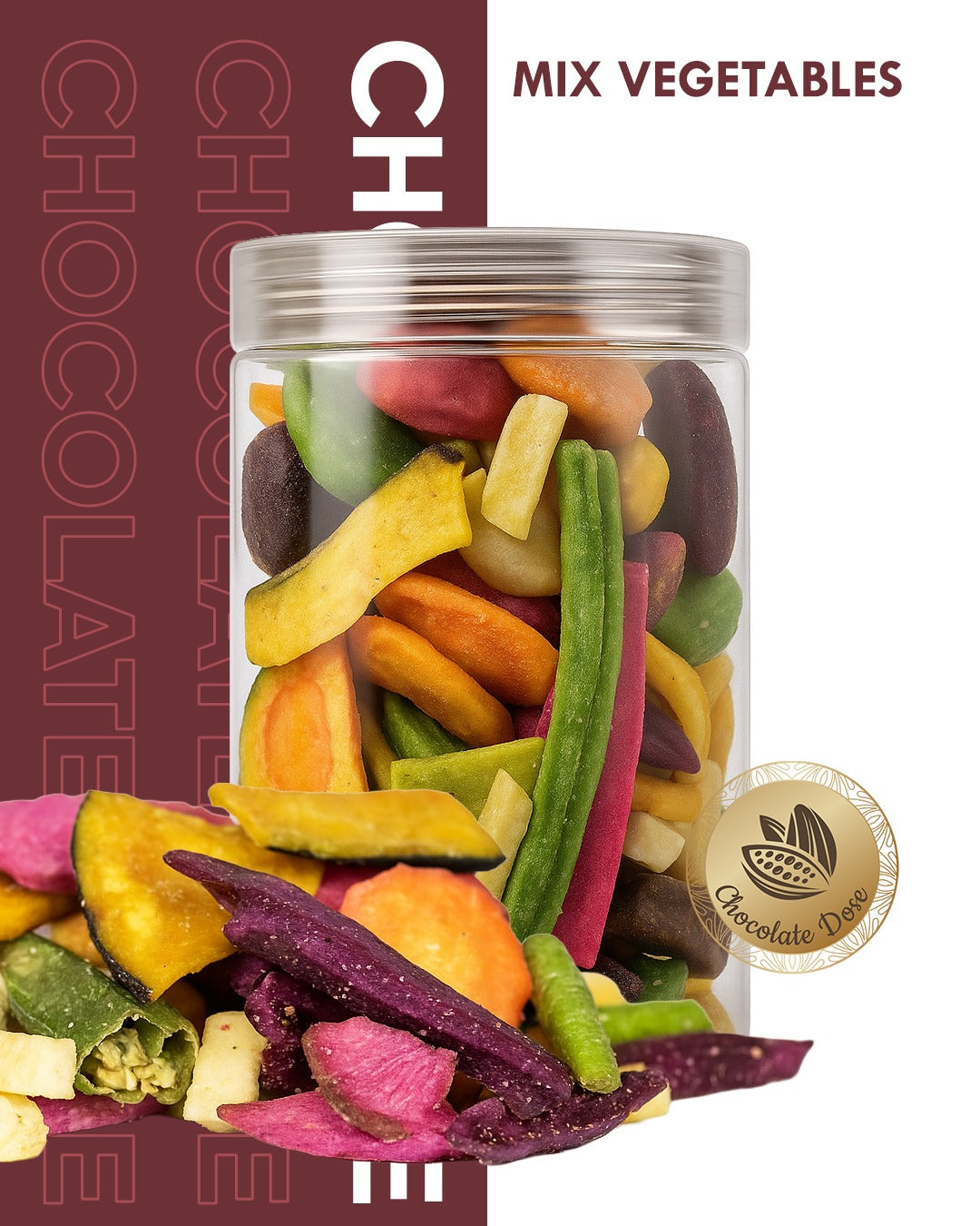 Freeze Dried Mix Vegetables - 150g Jar | Light Crunchy Veggie Snack