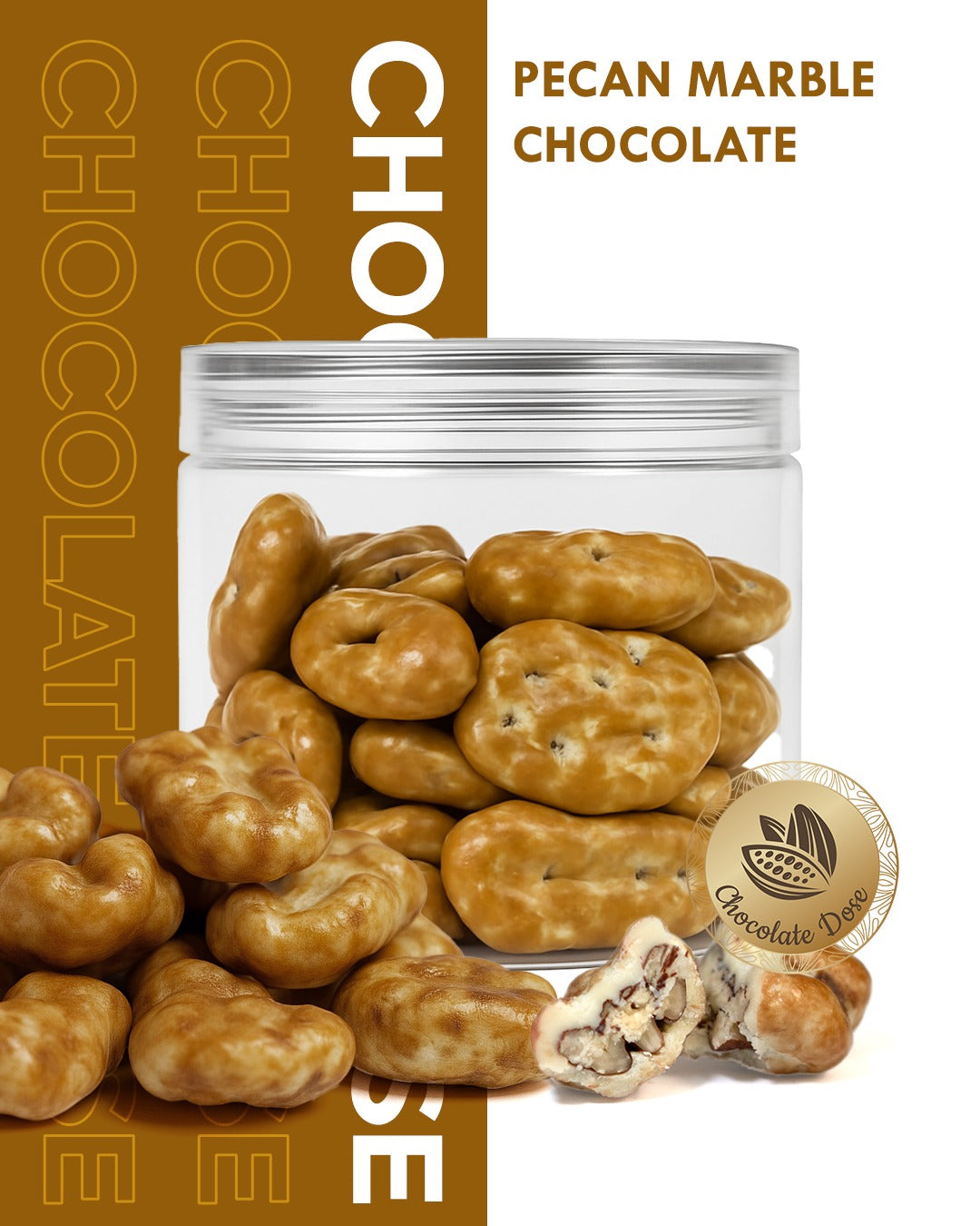 Pecan Caramel Chocolate - 180g Jar | Premium Nut Chocolate Delight