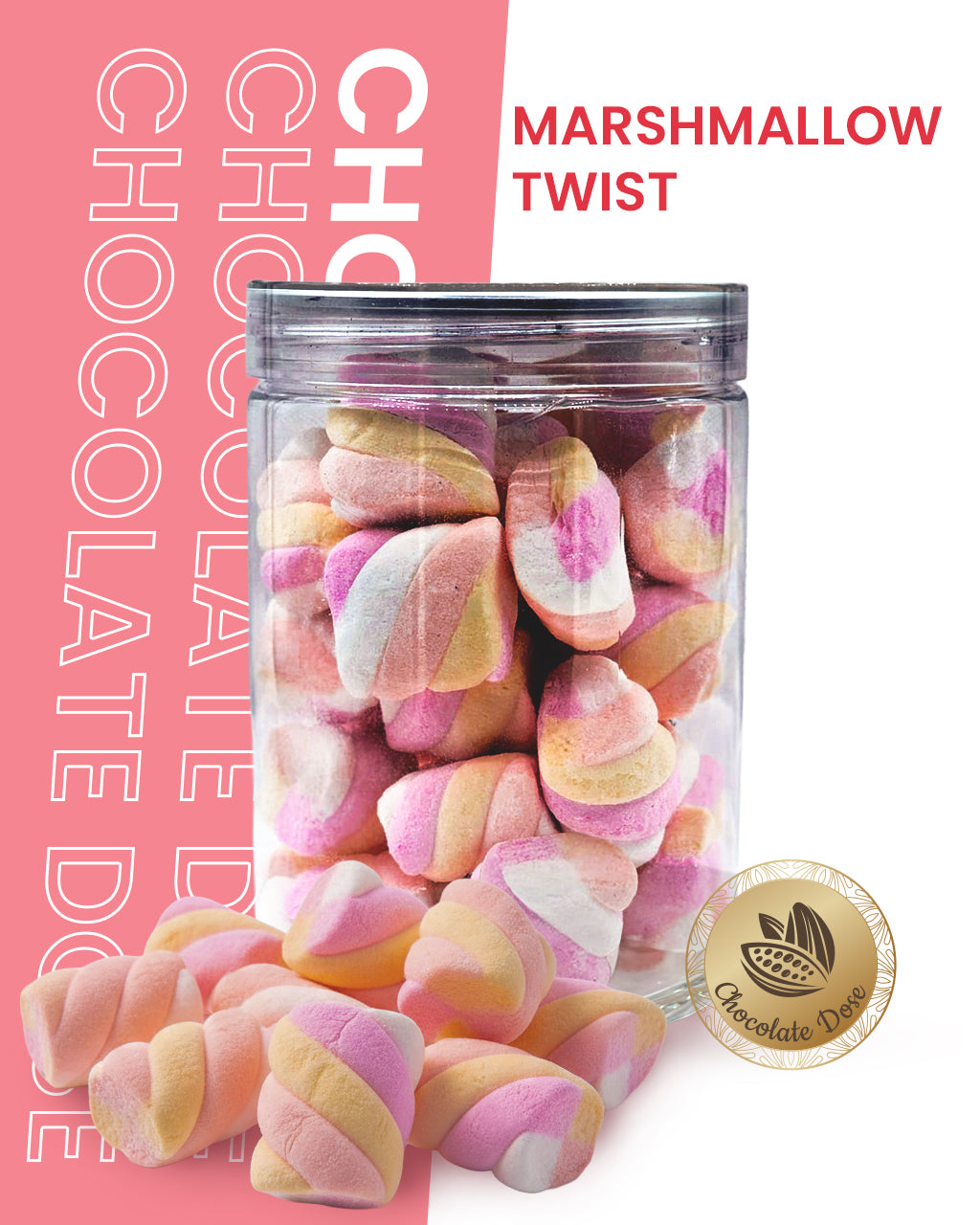 لفائف المارشميلو مجففة بالتبريد | Freeze Dried Marshmallow Twist | Crunchy Freeze Dried Marshmallow Twists